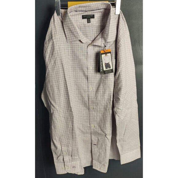 Banana Republic Men’s XXL Light Purple Check Dress Shirt Long Sleeve NWT - Picture 1 of 10